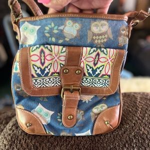 Used owl crossbody purse